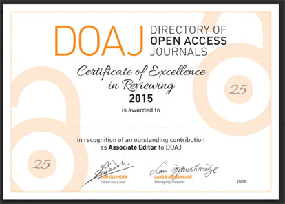 Associate Editor's certificate
